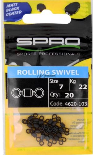 Ролков вирбел SPRO Matte Black Rolling Swivel 10	14kg